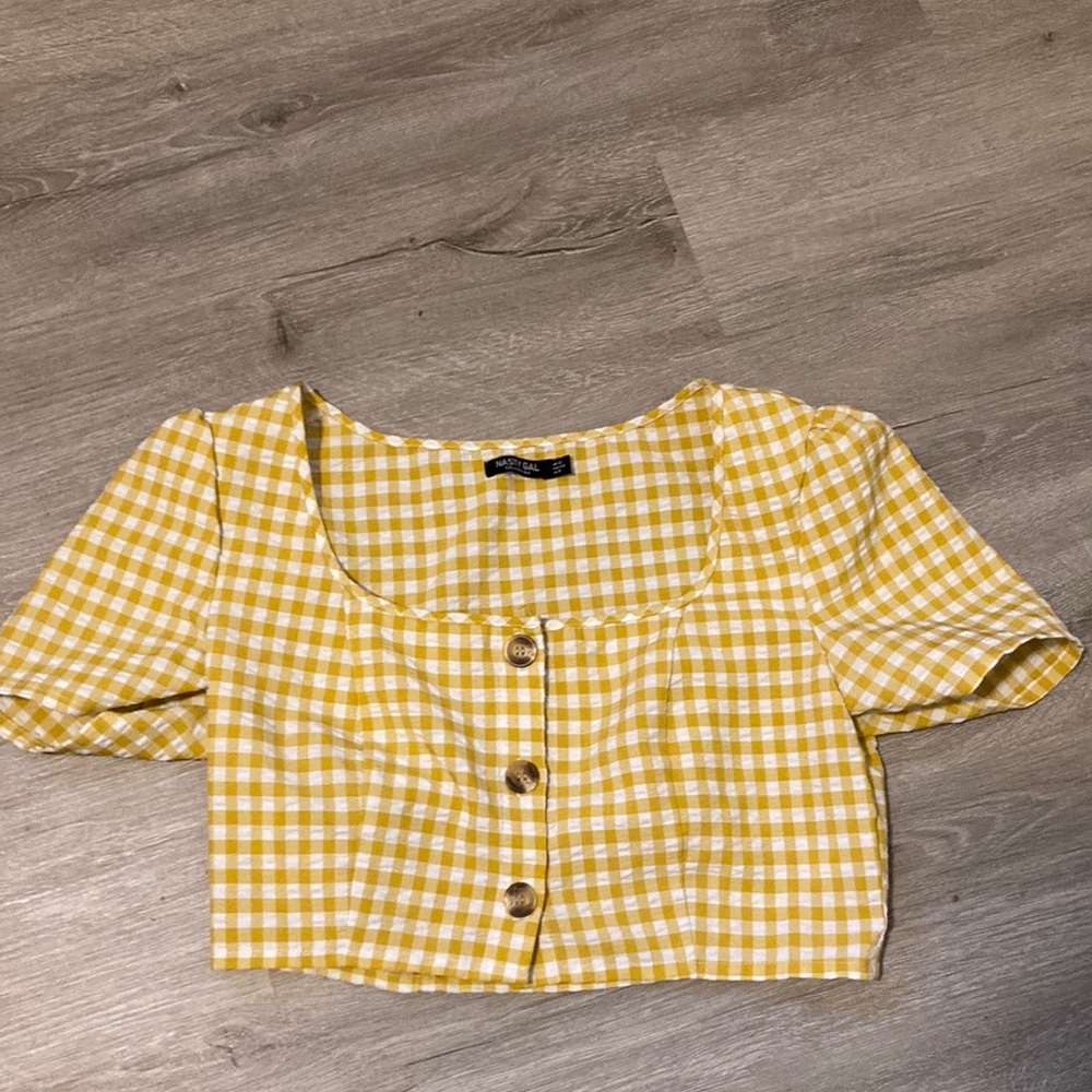 NASTY GAL button up crop top  blouse